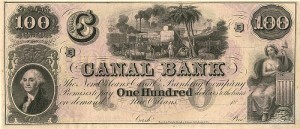 $100 Canal Bank - Obsolete Banknote - Paper Money